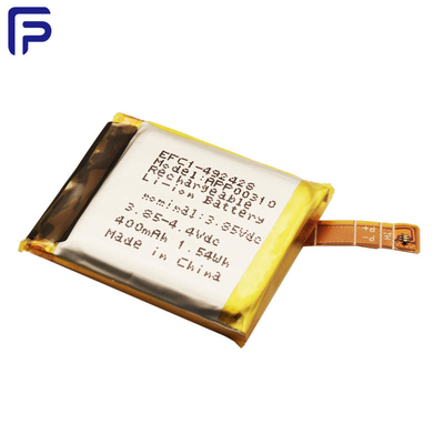 3.85V Wearable Device Battery 400mAh 1.54Wh Rechargeable Polymerthe Material