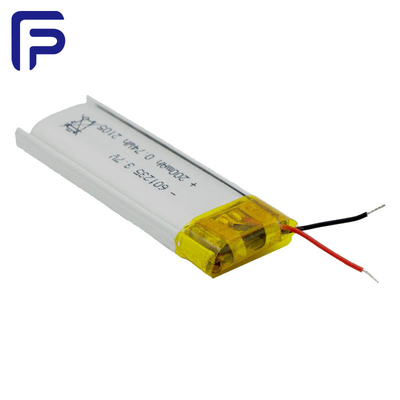 601235 Rechargeable Lithium Ion Battery Pack 3.7V 200mAh For Wearable Device