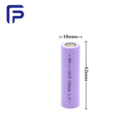 18620C Lithium Ion Rechargeable AAA Battery , 3.7V 2000mAh Battery 1.5A