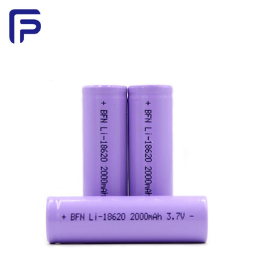 18620C Lithium Ion Rechargeable AAA Battery , 3.7V 2000mAh Battery 1.5A