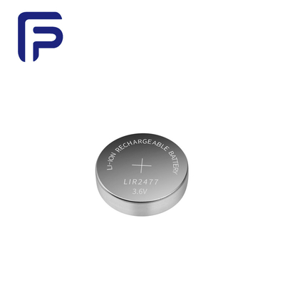 4.2V Lir2477 Rechargeable Battery , 180mAh Lithium Ion Button Battery 0.65Wh